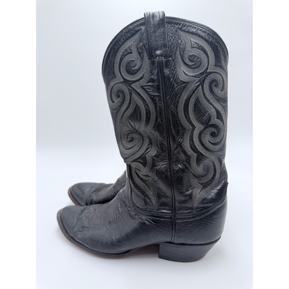 Tony Lama Mens Black Leather Western Cowboy Boots 03081 Size 9.5 D - Picture 2 of 14